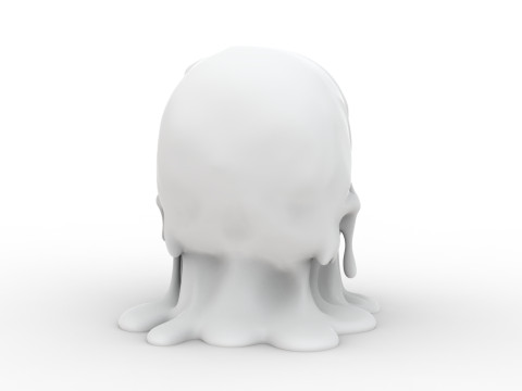 Melting Skull 3D Printable 3D print model 3Dプリントモデル