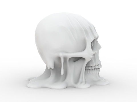 Melting Skull 3D Printable 3D print model 3Dプリントモデル
