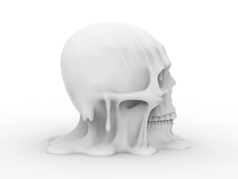 Melting Skull 3D Printable 3D print model 3D Print Model