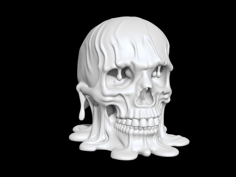Melting Skull 3D Printable 3D print model 3Dプリントモデル