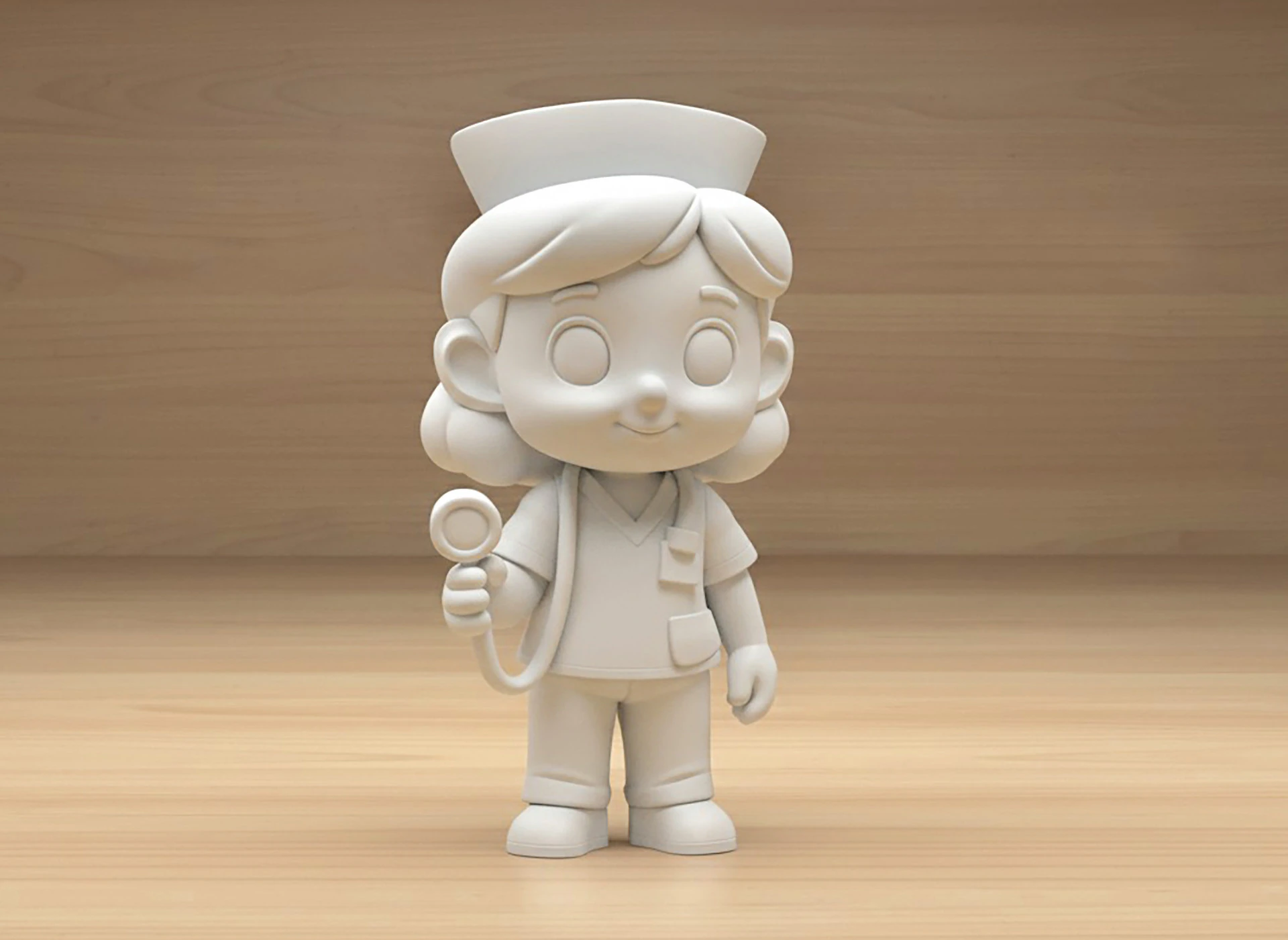 Cartoon Nurse 3D Printable 3D print model 3D Print Model .c4d .max .obj .3ds .fbx .stl .blend