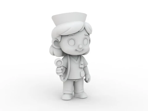 Cartoon Nurse 3D Printable 3D print model 3D Print Model