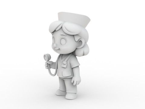 Cartoon Nurse 3D Printable 3D print model 3D Druckmodell