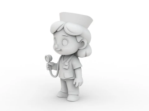 Cartoon Nurse 3D Printable 3D print model 3D Print Model