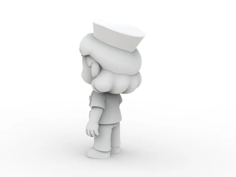 Cartoon Nurse 3D Printable 3D print model 3D Print Model