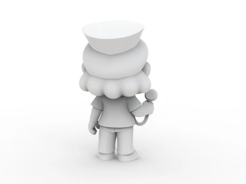 Cartoon Nurse 3D Printable 3D print model 3D Print Model