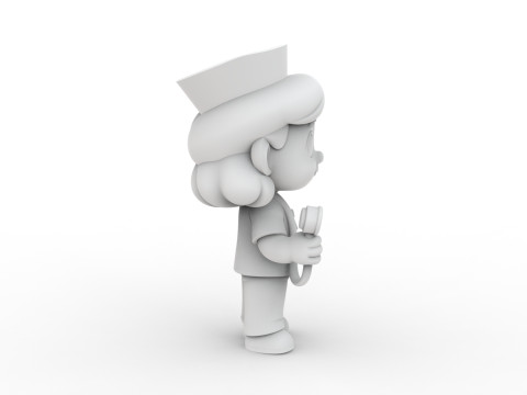 Cartoon Nurse 3D Printable 3D print model 3D Druckmodell