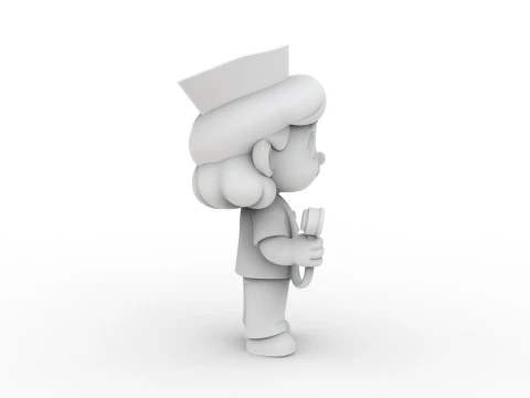 Cartoon Nurse 3D Printable 3D print model 3D Print Model