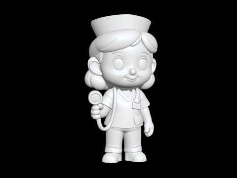 Cartoon Nurse 3D Printable 3D print model 3D Druckmodell