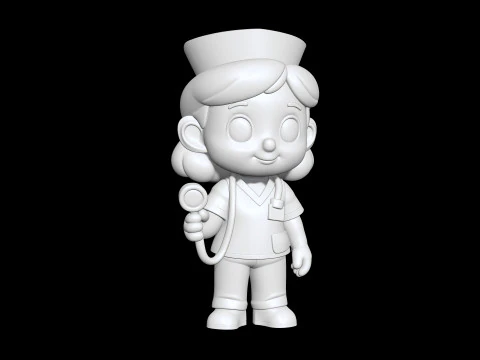 Cartoon Nurse 3D Printable 3D print model 3D Print Model