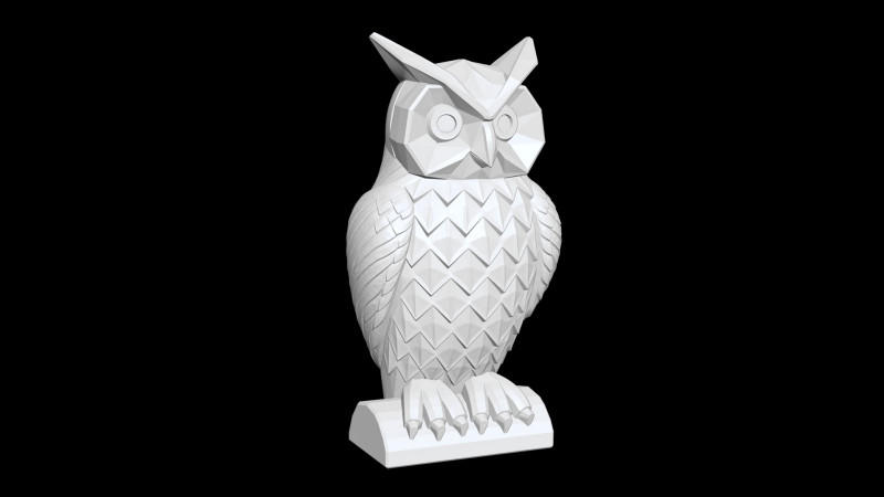 Owl Low-Poly 3D Printable 3D print model Model Cetak 3D .c4d .max .obj .3ds .fbx .stl .blend 