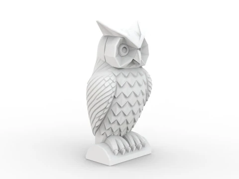 Owl Low-Poly 3D Printable 3D print model 3D Print Model