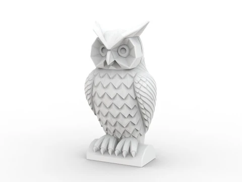 Owl Low-Poly 3D Printable 3D print model 3D Print Model