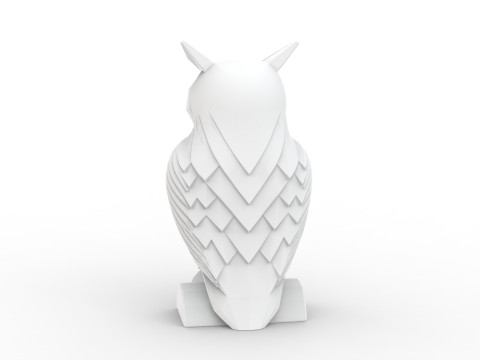 Owl Low-Poly 3D Printable 3D print model Model Cetak 3D