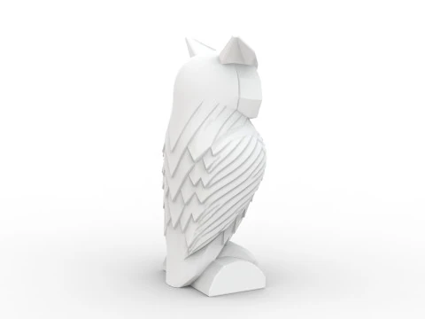 Owl Low-Poly 3D Printable 3D print model 3D Print Model