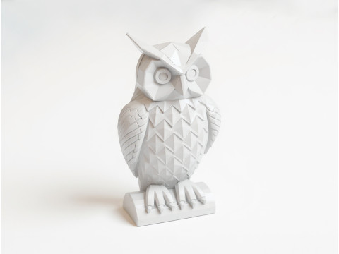 Owl Low-Poly 3D Printable 3D print model Model Cetak 3D