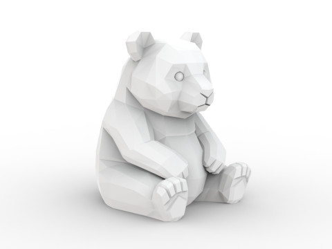 Panda Low-Poly 3D Printable 3D print model 3D Принт Модель