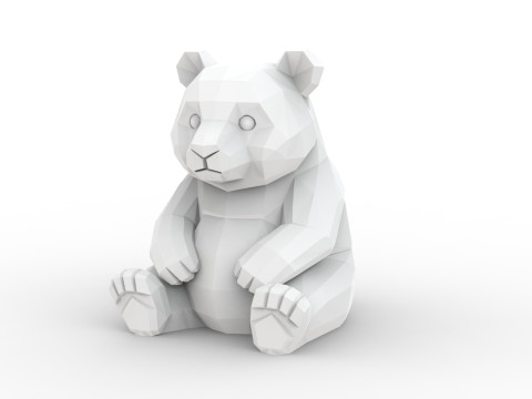 Panda Low-Poly 3D Printable 3D print model 3D Принт Модель