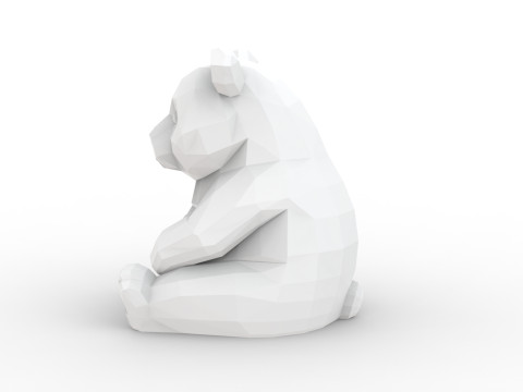 Panda Low-Poly 3D Printable 3D print model 3D Принт Модель