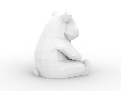 Panda Low-Poly 3D Printable 3D print model 3D Принт Модель