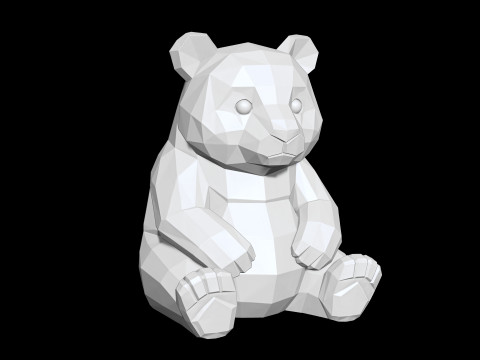 Panda Low-Poly 3D Printable 3D print model 3D Принт Модель