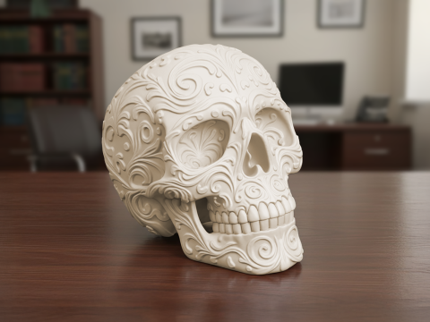 Ornate Skull 3D Printable 3D print model Model do druku 3D