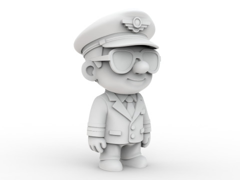 Pilot Character 3D Printable 3D print model 3Dプリントモデル