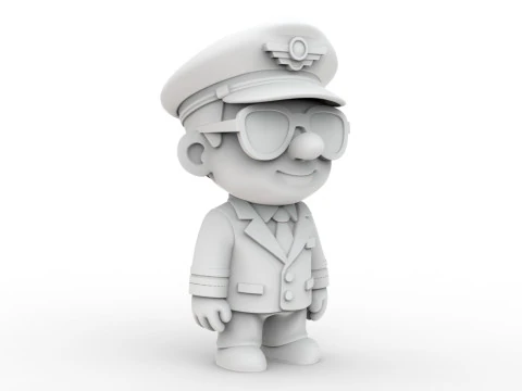 Pilot Character 3D Printable 3D print model 3D Print Model