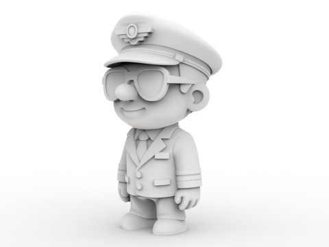 Pilot Character 3D Printable 3D print model 3Dプリントモデル