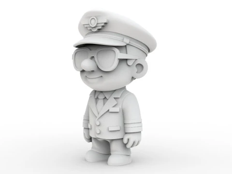 Pilot Character 3D Printable 3D print model 3D Print Model