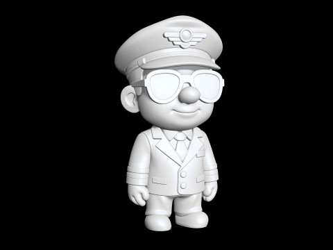 Pilot Character 3D Printable 3D print model 3Dプリントモデル