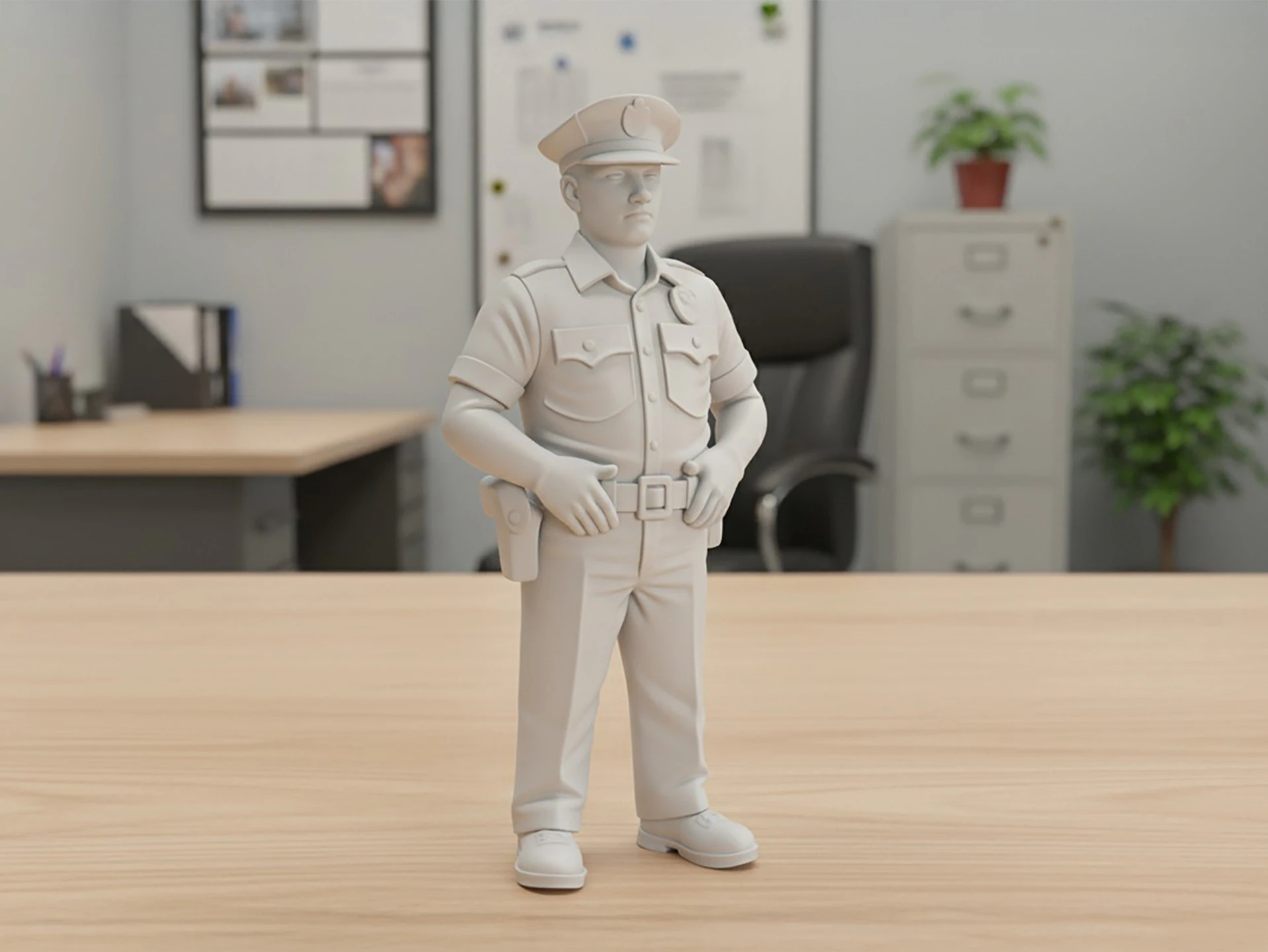 Policeman 3D Printable 3D print model 3D Print Model .c4d .max .obj .3ds .fbx .stl .blend 