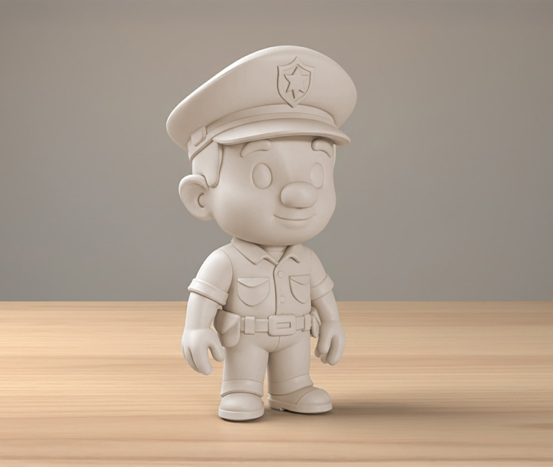 Cartoon Policeman 3D Printable 3D print model 3D Print Model .c4d .max .obj .3ds .fbx .stl .blend 