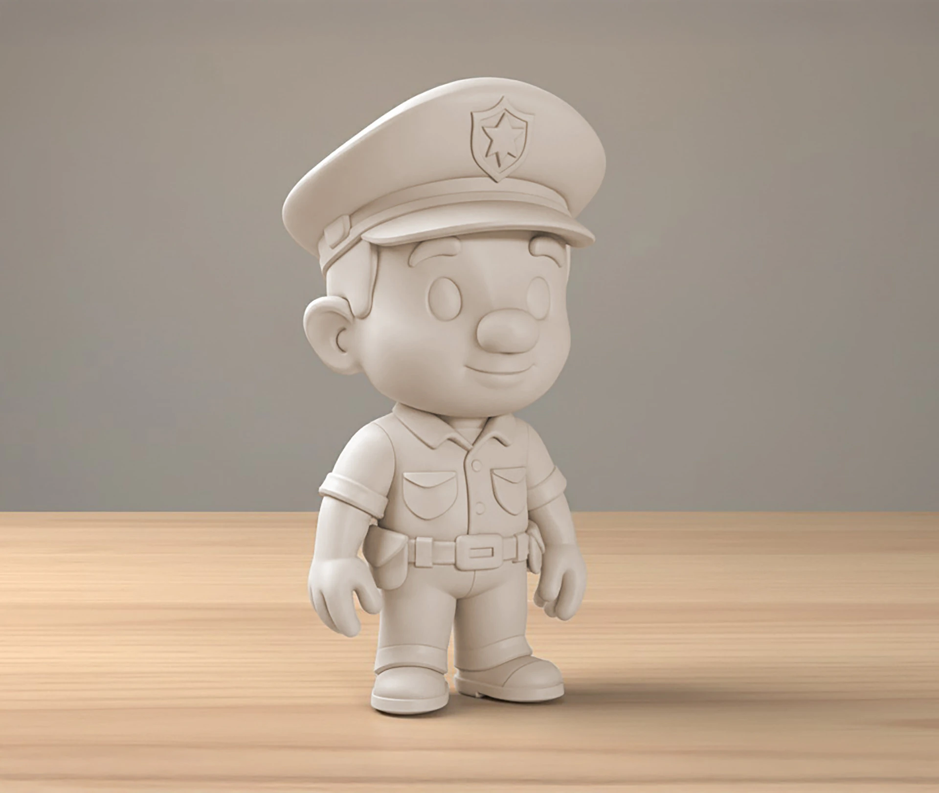 Cartoon Policeman 3D Printable 3D print model 3D Print Model .c4d .max .obj .3ds .fbx .stl .blend 