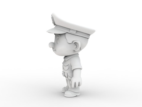 Cartoon Policeman 3D Printable 3D print model 3D Print Model