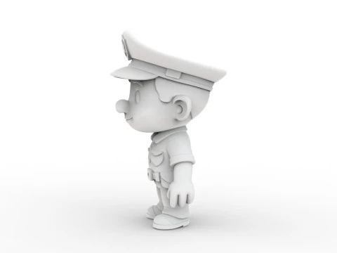 Cartoon Policeman 3D Printable 3D print model 3D Print Model
