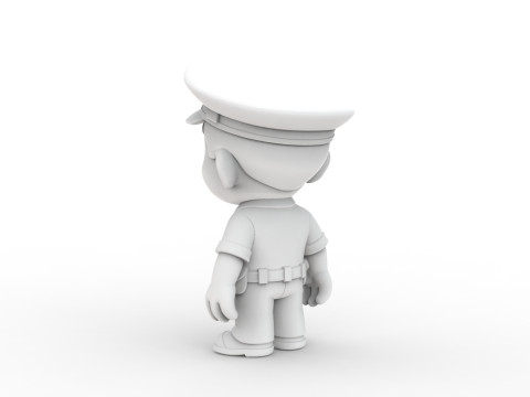 Cartoon Policeman 3D Printable 3D print model 3D Print Model