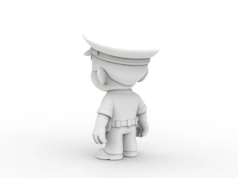 Cartoon Policeman 3D Printable 3D print model 3D Print Model