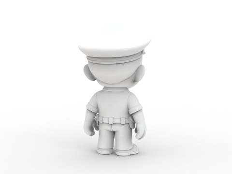 Cartoon Policeman 3D Printable 3D print model 3D Print Model