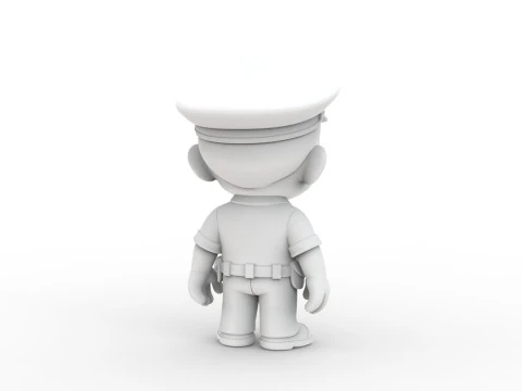Cartoon Policeman 3D Printable 3D print model 3D Print Model