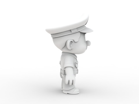 Cartoon Policeman 3D Printable 3D print model 3D Print Model