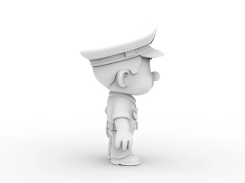 Cartoon Policeman 3D Printable 3D print model 3D Print Model