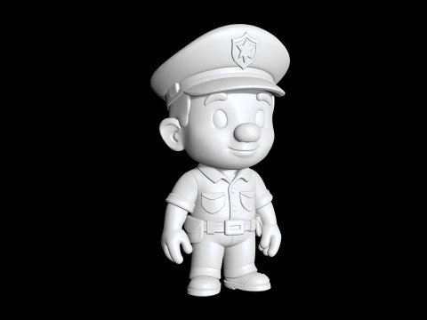 Cartoon Policeman 3D Printable 3D print model 3D Print Model