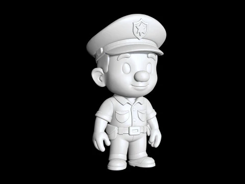 Cartoon Policeman 3D Printable 3D print model 3D Print Model