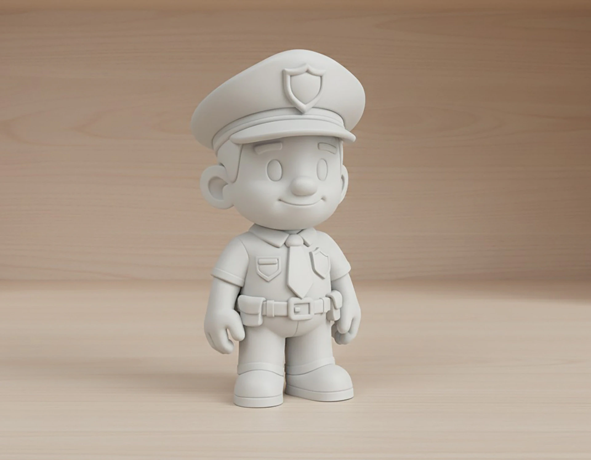Cartoon Policeman 3D Printable 3D print model 3D Print Model .c4d .max .obj .3ds .fbx .stl .blend 