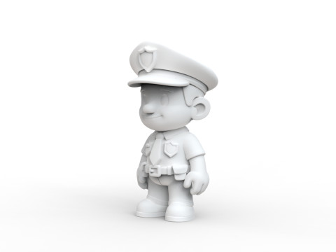 Cartoon Policeman 3D Printable 3D print model 3D 打印模型
