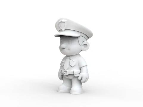 Cartoon Policeman 3D Printable 3D print model 3D Print Model