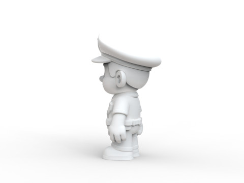 Cartoon Policeman 3D Printable 3D print model 3D 打印模型