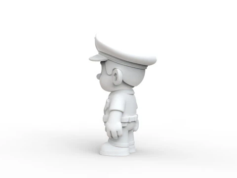 Cartoon Policeman 3D Printable 3D print model 3D Print Model