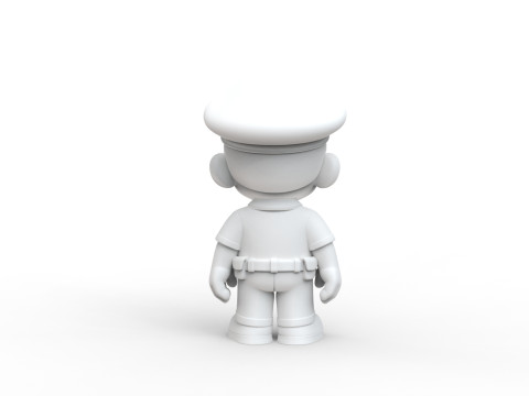 Cartoon Policeman 3D Printable 3D print model 3D 打印模型